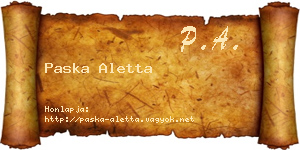 Paska Aletta névjegykártya